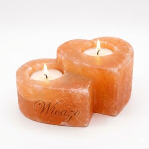 Himalayan Pink Salt Double Heart Tealight Candle Holder