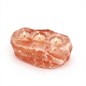 Natural Rock Shape | Himalayan Pink Salt Triple Tealight Candle Holder