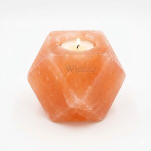 Himalayan Pink Salt Geometric Faceted Tealight Candle Holder