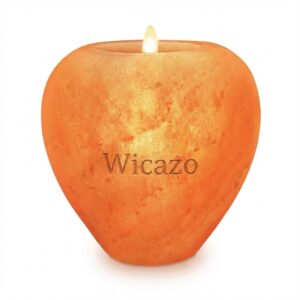 Himalayan Pink Salt Apple Shape Tealight Candle Holder