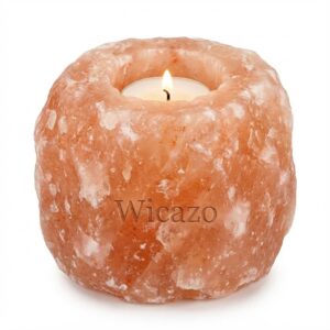 Square Cube Shape | Natural Himalayan Pink Salt Tea Light Candle Holder