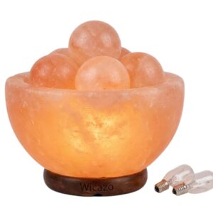 Himalayan Salt Bowl Lamp with Balls Filling