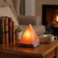 Hand-Carved Himalayan Pink Salt Mushroom Lamp with Wooden Base