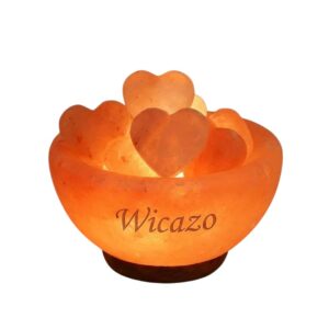 Himalayan Salt Bowl Lamp with Heart Filling