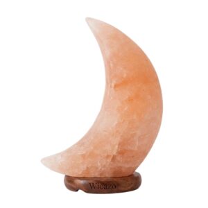 Crescent Moon Himalayan Salt Lamp - Hand-Carved, Natural Glow