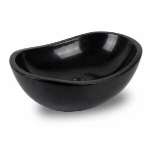 16x12x6 Modern Jet Black Marble Vessel Sink - Polished Natural Stone Basin